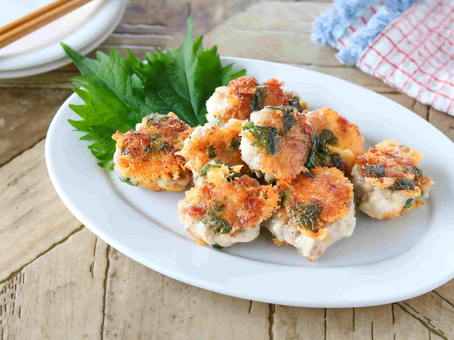 包丁いらず！豚こまのしそチーズつくね