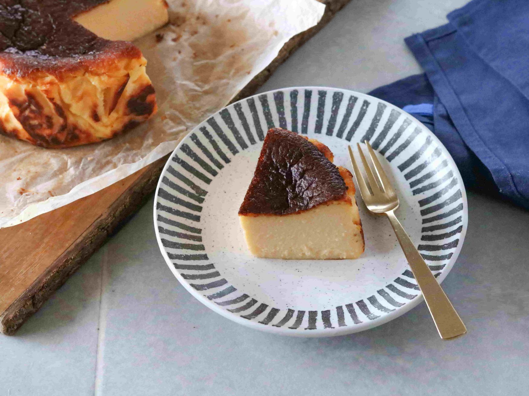 スライスチーズで作るバスクチーズケーキ